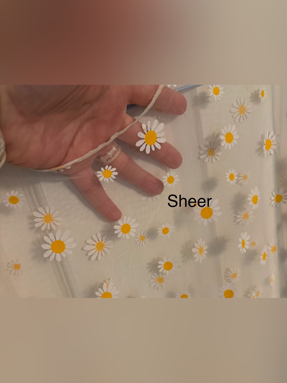 Sheer Daisy Themed Mesh Cover-Up Tunic for Med to XL. - Picture 5 of 9